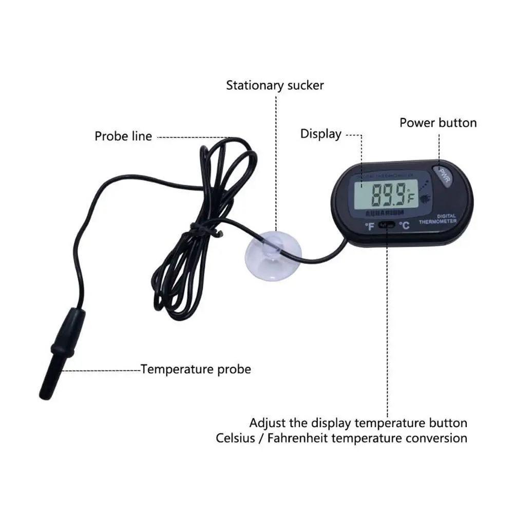 Aquarium-Thermometer, wasserdicht, elektronisches Thermometer, LCD, digitaler Aquarium-Bildschirm, Sensor, Thermometer-Controller mit Sonde – Detail 15