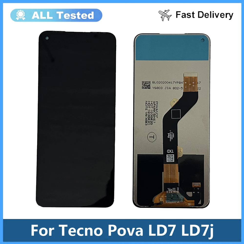 

Black 6.8 Inch For Tecno Pova LD7 LD7j LCD Display Touch Screen Digitizer Assembly Replacement parts lcd sensor