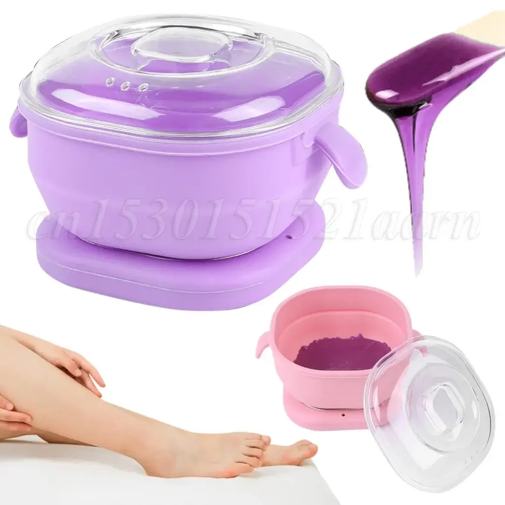 Portable Silicone Wax Warmer 400ml Foldable Wax Heater for Hair Removal Wax Pot SPA Body Epilator Electric Hot Waxing Machine