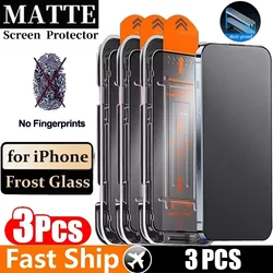 3 Stuks Matte Oleofobe Coating Stofvrij Installatie Screen Protector Voor iPhone16 13 11 12 14 15 Pro Max X XS MAX Matglas