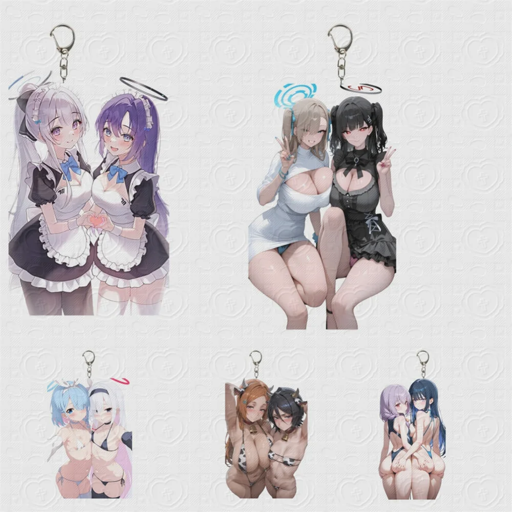 

6CM NEW Anime Blue Archive Acrylic Keychain Model Cosplay Charm Characters Ornament Accessories Goods Christmas Gifts