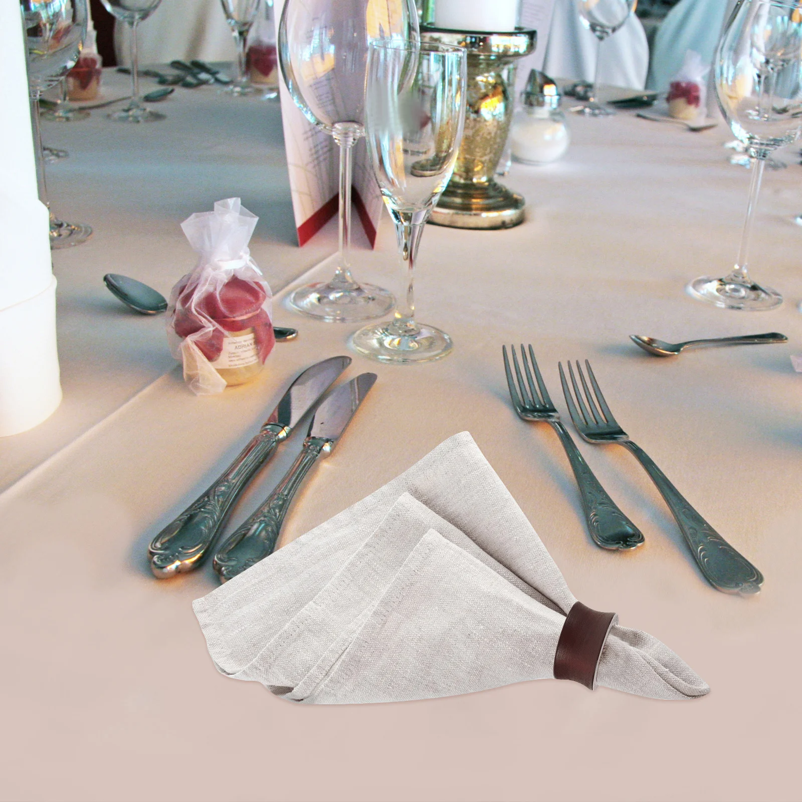 

6Pcs Wooden Napkin Rings Natural Wood Dining Serviette Buckles for Holiday Thanksgiving Christmas Table Napkin Holder for Table