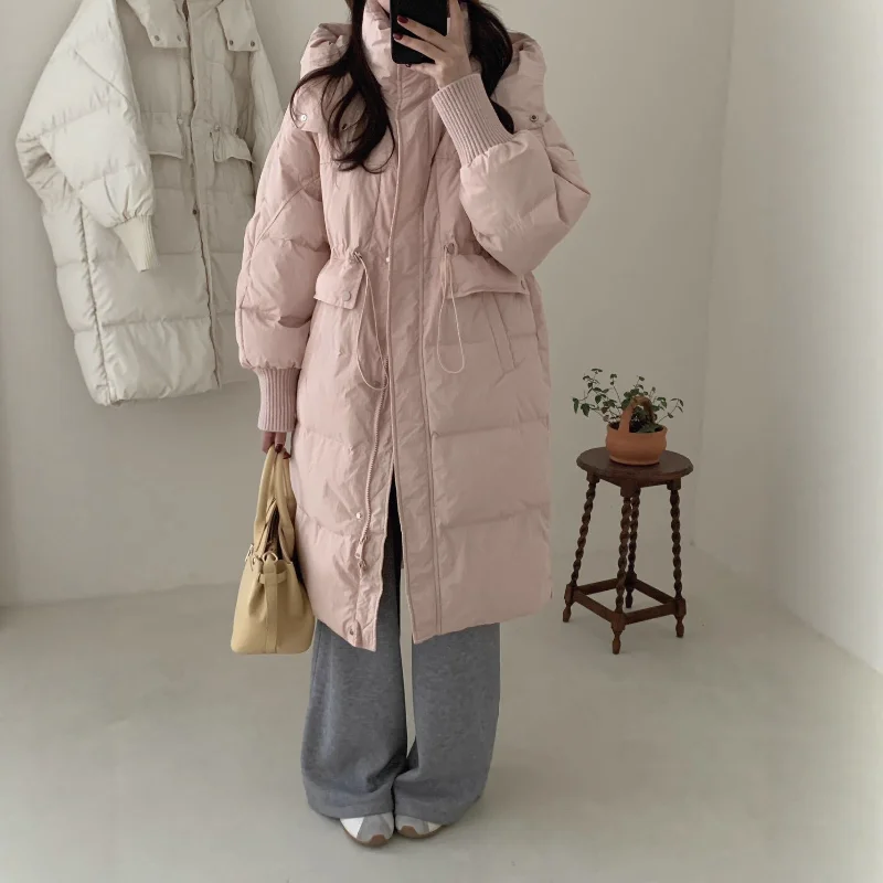 

Winter Down Jacket for Women, Mid-length, Thickened, Loose-fitting, Knee-length, New Style, Hooded, Warm Coat