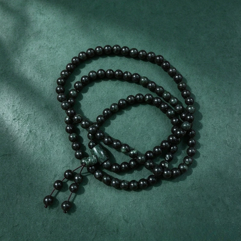 Classic Simple Herb King Stone 108 Long Necklaces, Retro Ethnic Sweater Chain