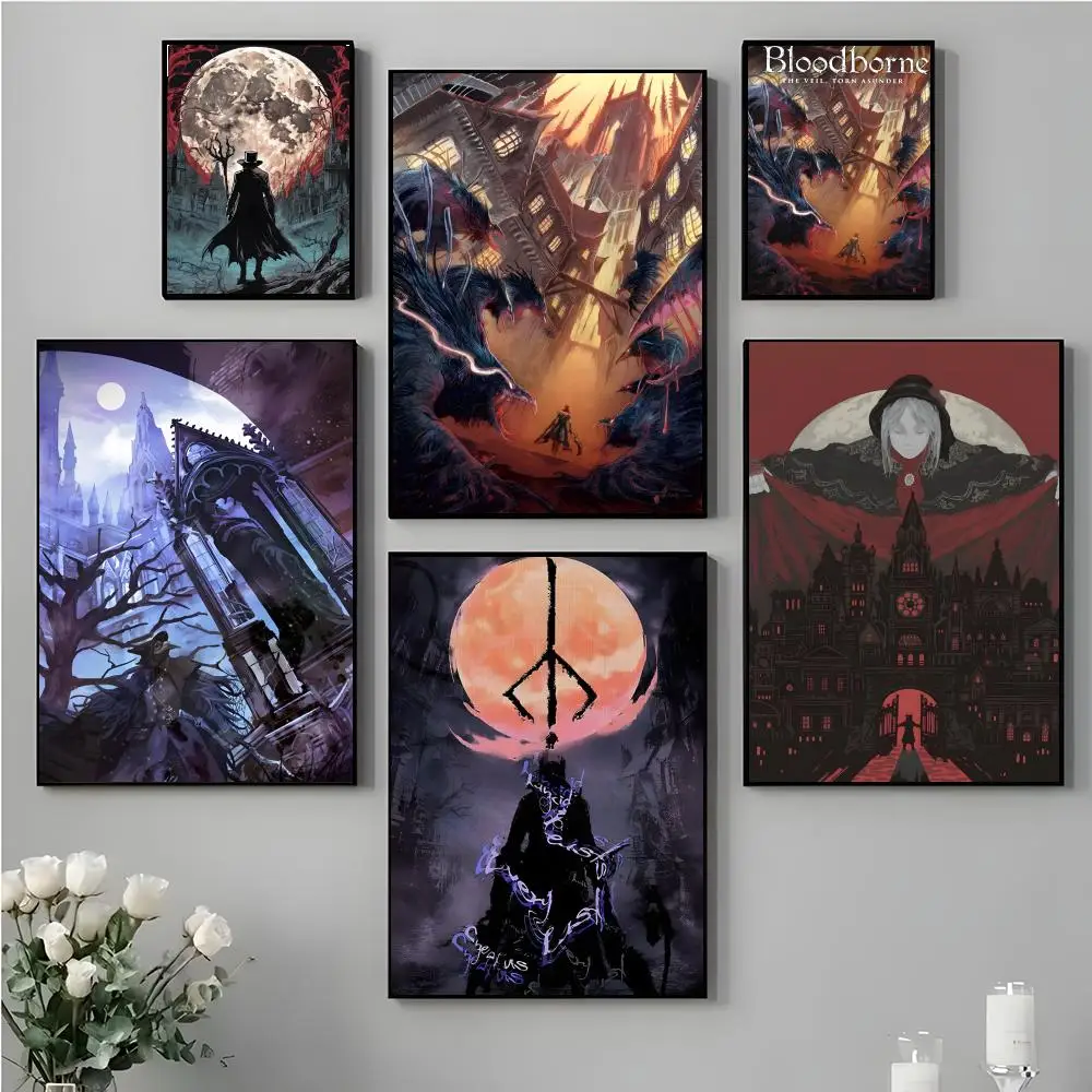 B-Bloodborne Classic Anime Poster High-definition poster stickers ideal gifts for bedrooms living rooms