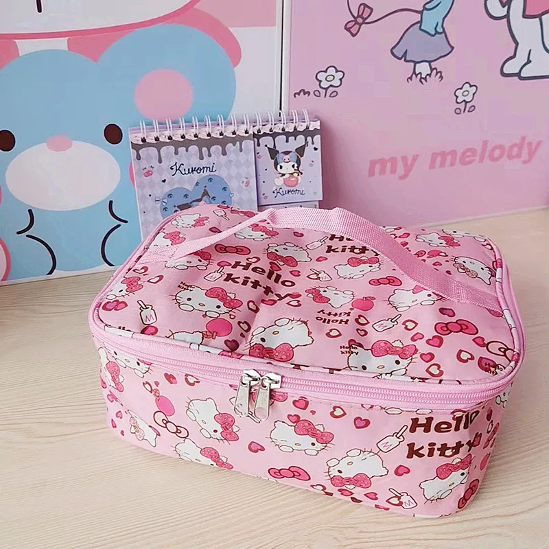 

Горячий ланч-бокс Sanrio Girl Hello Kitty Kawaii, аниме, модный простой и удобный портативный изоляционный ланч-бокс, подарок, новый стиль