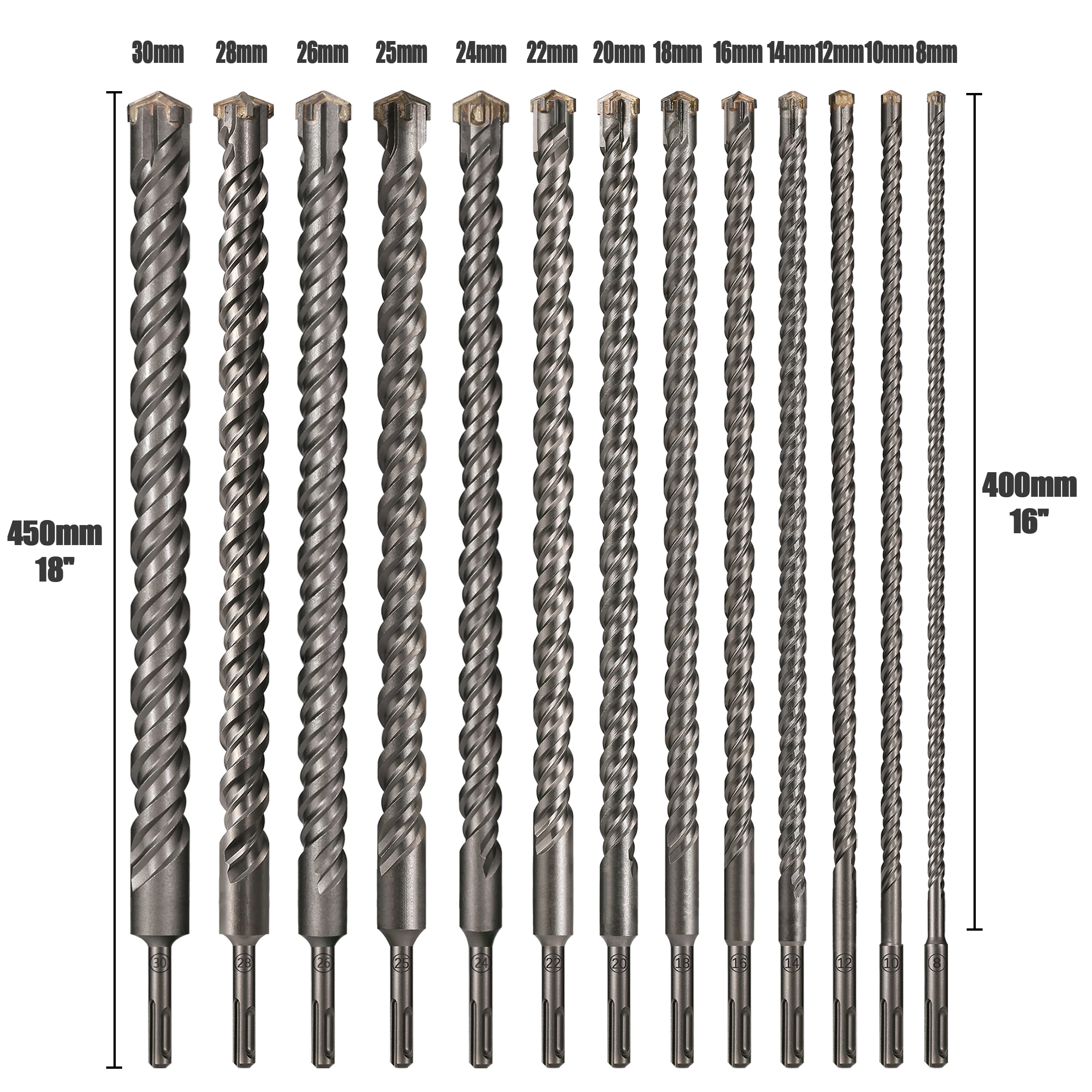 Imagem -05 - Concreto Sds Plus 830 mm Bit Cruz Cortador Cabeça Duplo Trado Martelo 450 mm Parede Tijolo Bloco Martelo Elétrico Alvenaria Bit 1pc