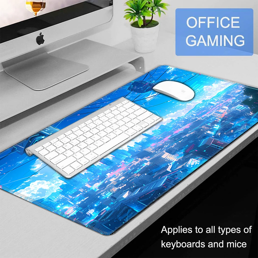 Cyber Punks Keyboard Pads Large Gaming Mouse Pad Anime Rubber Mat Cool Deskmat Desk Protector Mousepad Gamer Pc Accessories S59