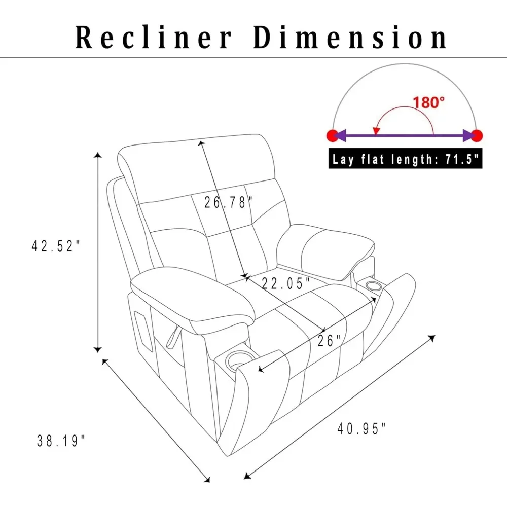 Lift Chair Dual Motor for Elderly Infinite Position Recliner with Heat Massage Up To 400 LBS Electric Power Lift Recliner