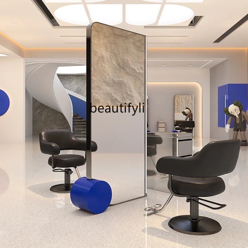 Single and double-sided hair cutting mirror, high-end perm and dyeing mirror, hair salon mirror table