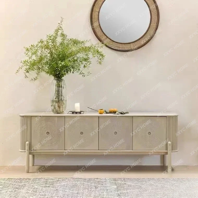 Hrural solid wood antique creative art TV cabinet Nordic simple homestay living room audio-visual cabinet