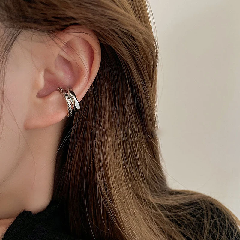 Punk Irregular Geometric Ear Cuff Earrings For Women Non-Piercing Metal Ear Clip Earring Fake Cartilage Fashion Jewelry Party
