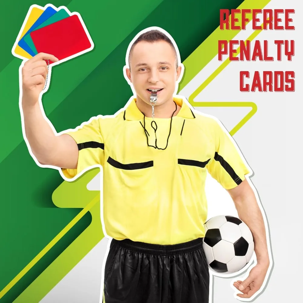 2 Set Referee Penalty Cards Soccer Red and Yellow Blue Green Referee Card Sets Volleyball Referee Cards Delay Ejection Warning