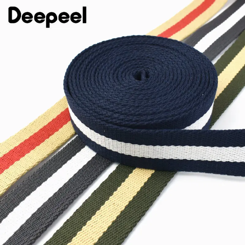 2/5Meters 38mm Cotton Webbing Nylon Stripe Safety Tapes for Bag Strap Pet Lanyard Backpack Clothes Ribbon DIY Sewing Accessories