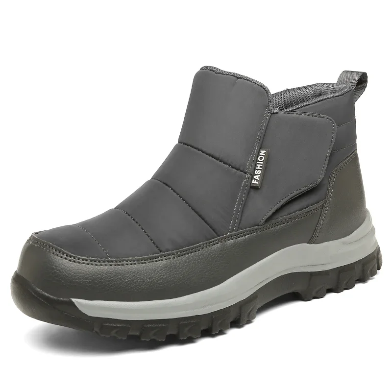 

Теплые плюшевые мужские зимние ботинки, высокие мужские ботинки, Нескользящие, уличные зимние водонепроницаемые ботильоны, зимние кроссовки