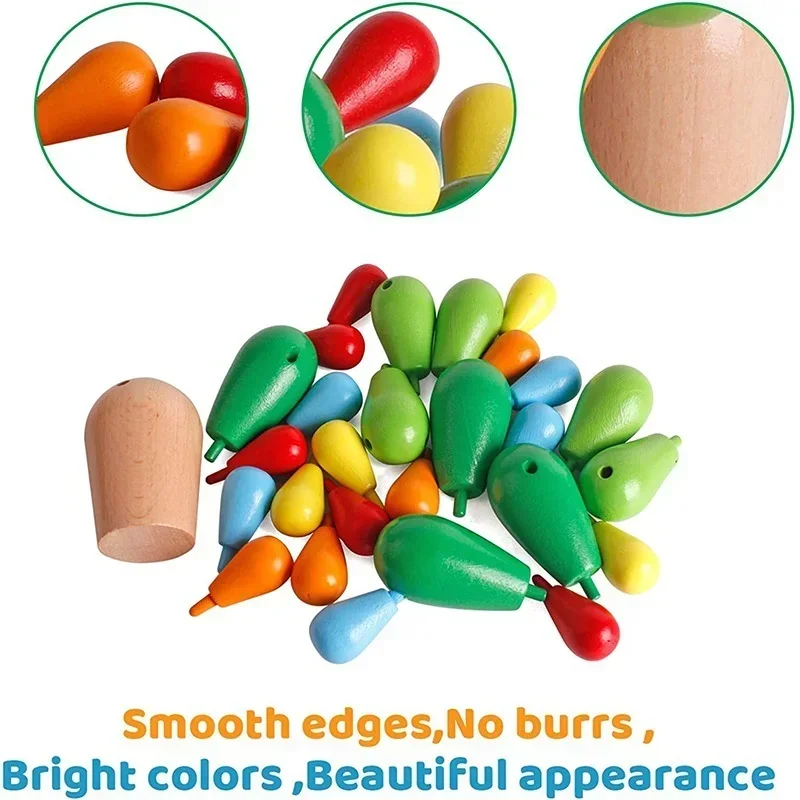 Conjunto de jogo de empilhamento de equilíbrio de cacto de madeira criativo montessori blocos de coordenação aprendizagem precoce brinquedo educativo presente para crianças