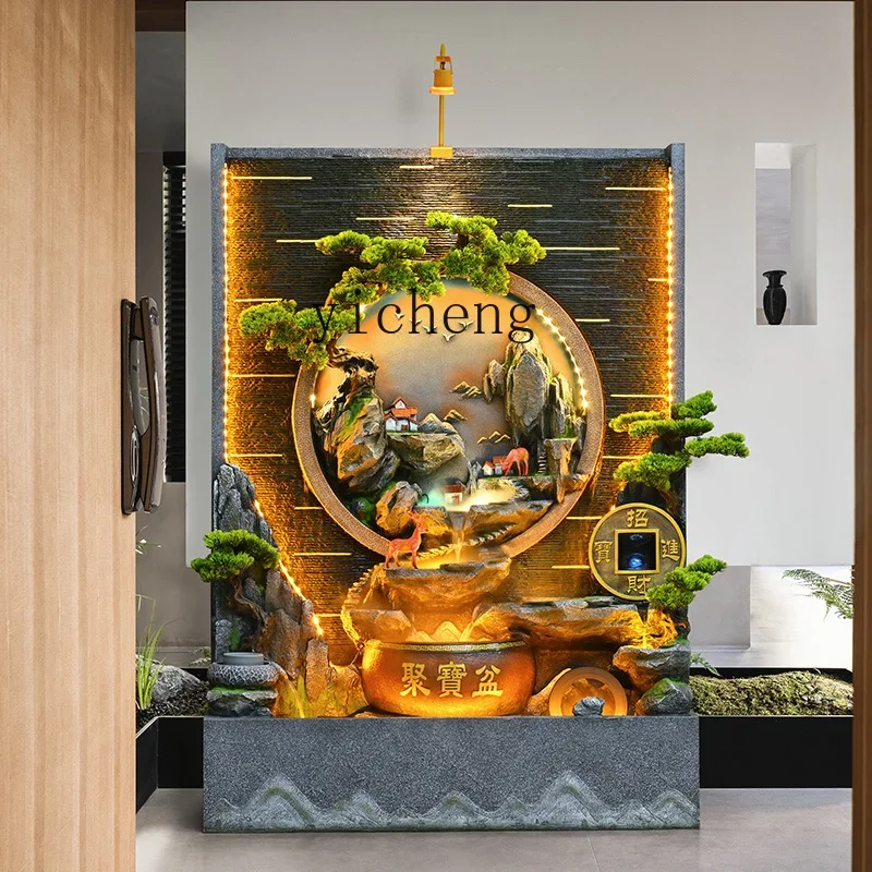 L7-14 water curtain wall flowing water ornament living room office entrance water feature decoration