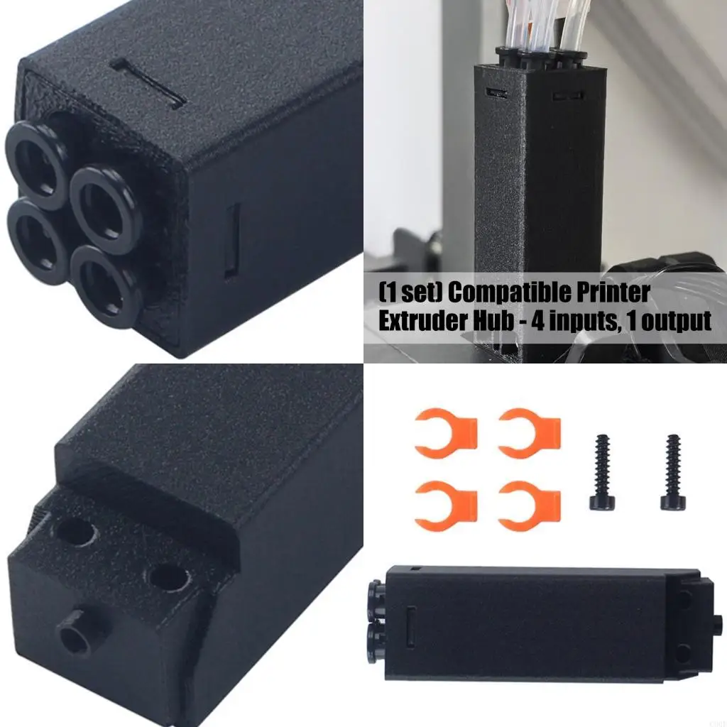 

C90F Multifunctional Extruder Hub 4 Port 1 Output Plastic Adapter Professional Printing 4 Color Printing Replacement