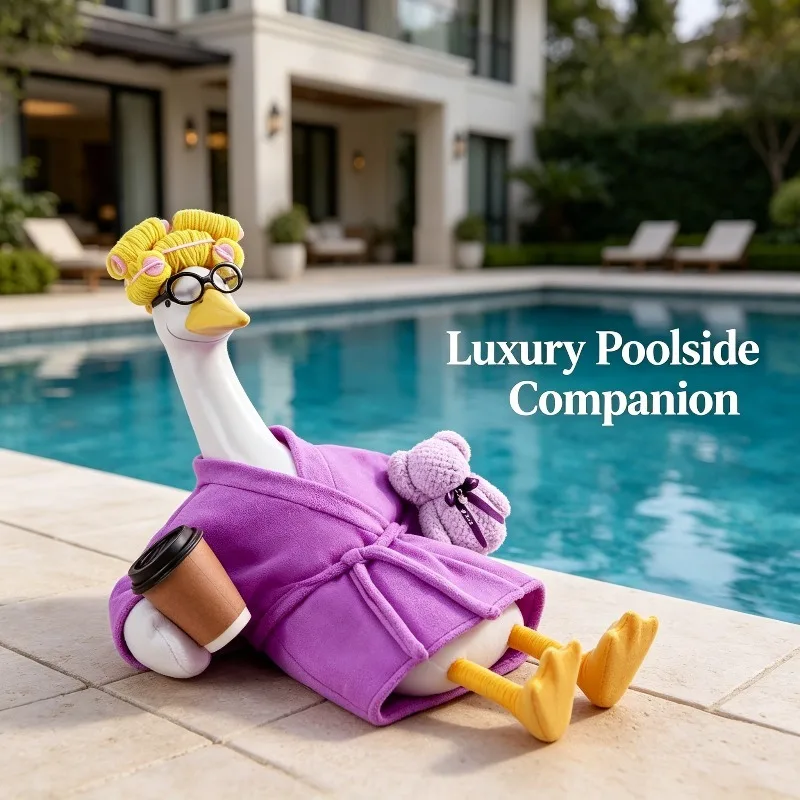 Women Porch Goose Outfit With Bathrobe Robe 23 Inch Lawn Goose Decor Clothes No Goose Included