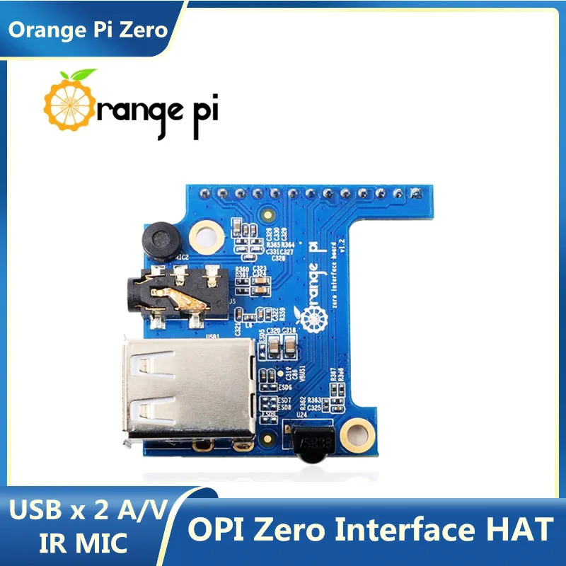 Orange Pi Zero Expansion Board Interface Board Development Doard USB 2.0 x 2 Audio Video Mic IR Receiver Function for OPI