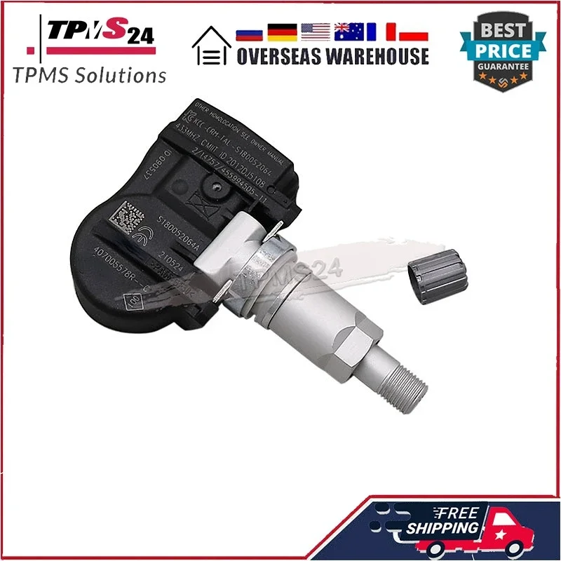 4PCS 407005578R TPMS Tire Pressure Monitoring Sensor For RENAULT MEGANE II 02-08 SCENIC II 2003-2010 40700-5578R 433Mhz