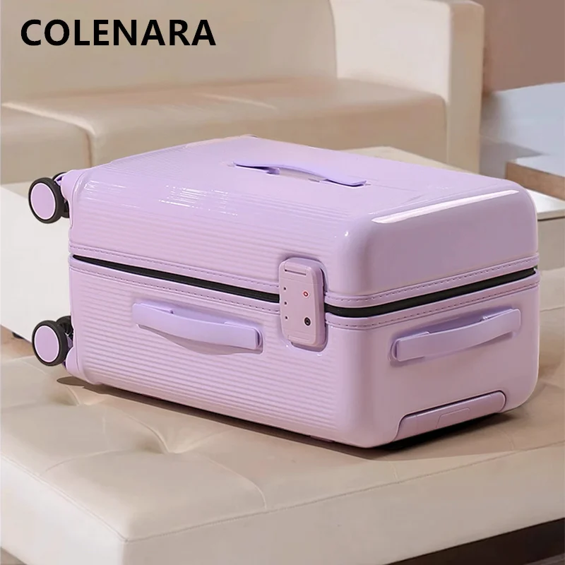 COLENARA High Quality Suitcase Women Boarding Box Men Trolley Case Large Capacity 20