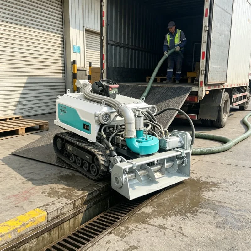 Aquatic Dredging Robot Remote Controlled Submersible Crawler For River Reservoir Cooling Tower Basin Sludge Suction Customized