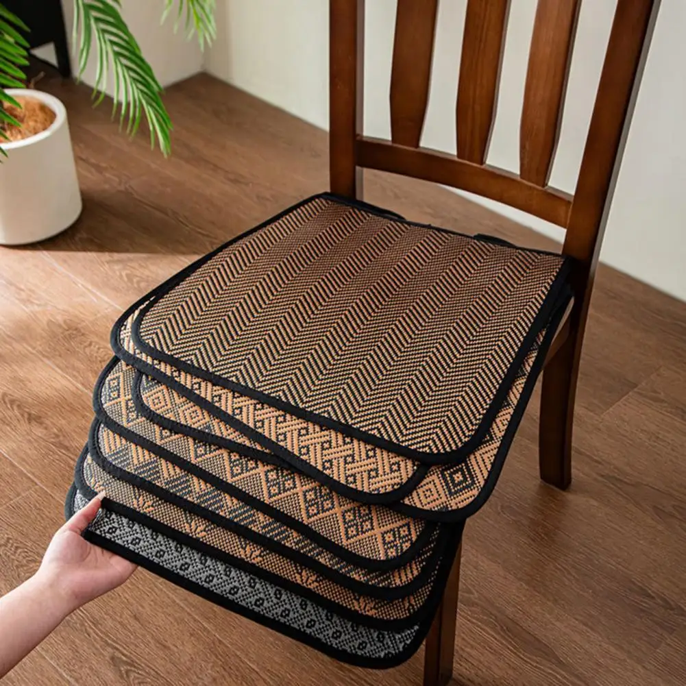 Non-slip Chair Cushion Rattan Seat Cushion Non-slip Chair Pad for Dining Office Chairs Breathable Summer Mat with Comfortable