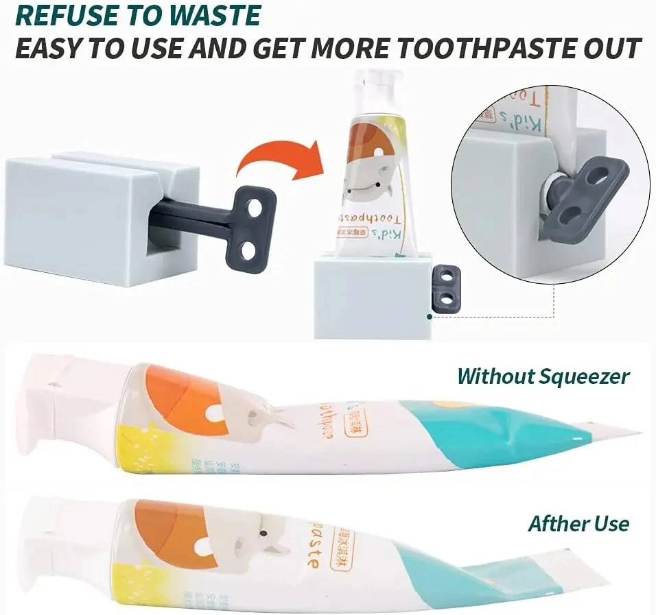 Toothpaste Squeezer Rolling Tube Toothpaste Squeezer with Frosted Handles Toothpaste Holder Stand Bathroom Organizer image 4