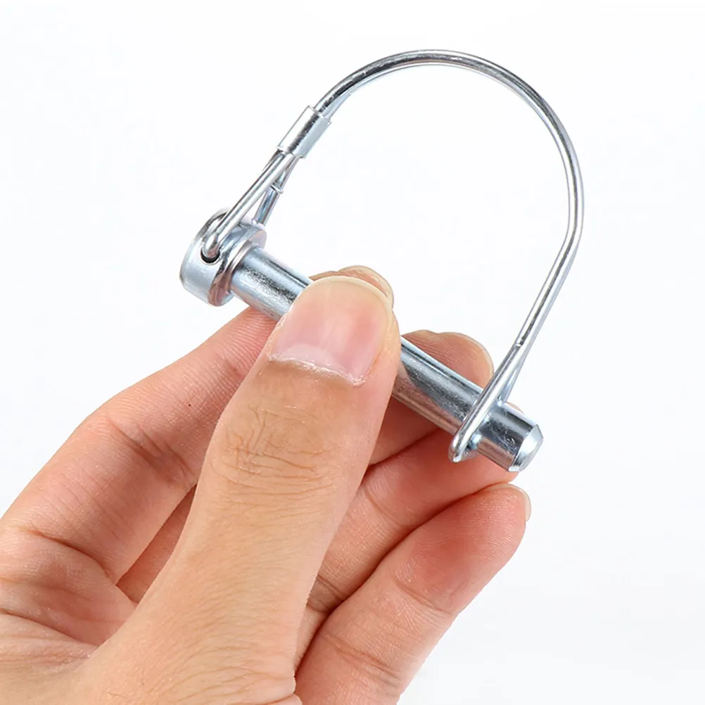 6Pcs D-Shaped Lock Pins Heavy Duty Carbon Steel Trailer Hitch Pins Safety Positioning Quick Release Square Spring Loaded for Rv