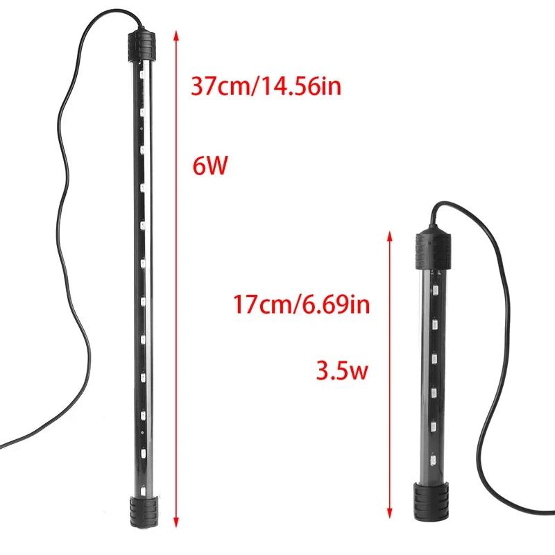 Submersible LED Aquarium Light Fish for Tank Lighting Bar with Suckers Plug