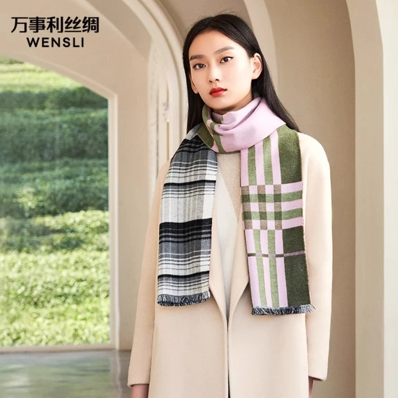 

Wensli Fall/Winter New Arrivals Scarves Thickened Warm Fashionable Classic Versatile Wool Blend Scarves Style