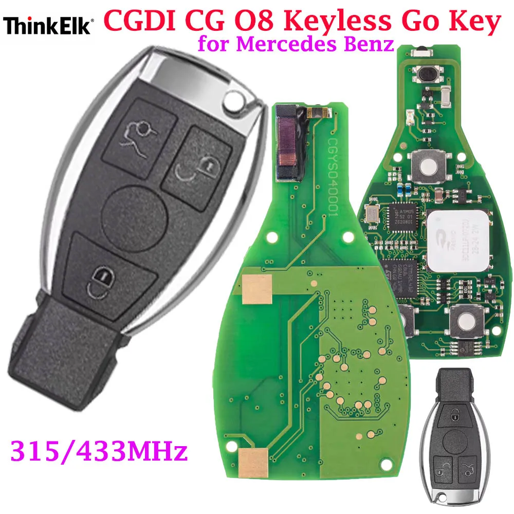 CG MB 08 Version Keyless Go Key Supports 315MHz and 433MHz  2-in-1 Dual Frequency for Mercedes Benz W164/W221/W216/ W251 model