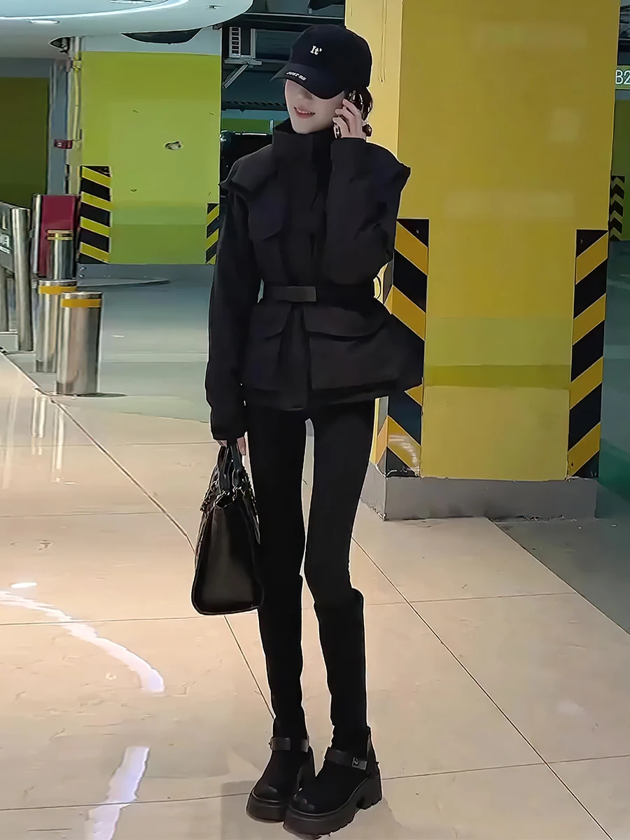 Parka da donna Sle Du down Jaet Cappotto invernale estremamente resistente al freddo Thiened Commute Sle con cappuccio Lunghezza regolare