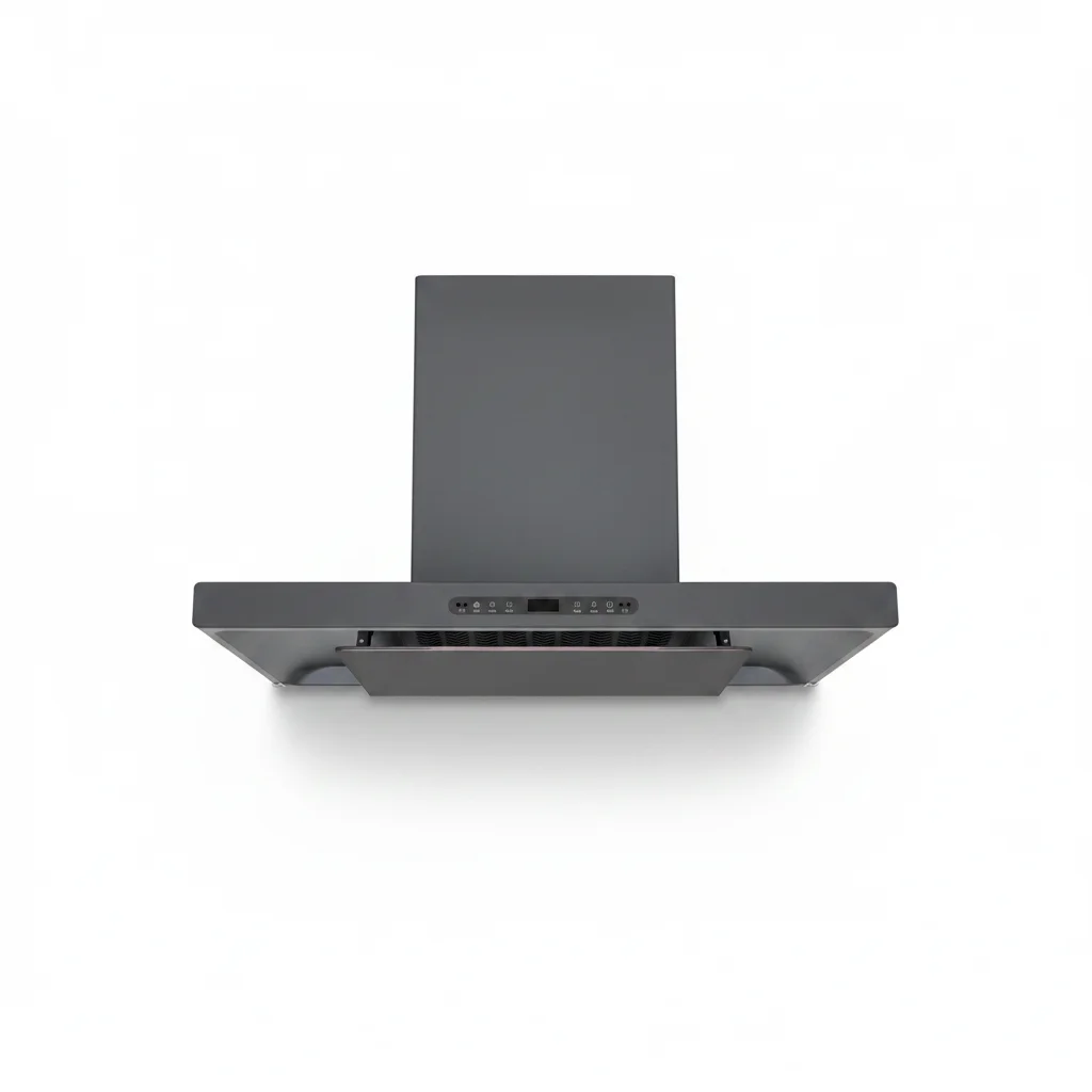 T52 Black Stainless Steel T-Shaped Wall-Mounted Range Hood Touch Control LED Light Class Energy Efficiency