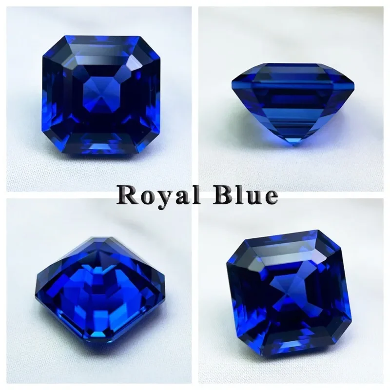 

Top Lab Grown Sapphire Asscher Cut Cornflower Color VVS1 For DIY Advanced Jewelry Making Inlay Ring Necklace Selectable Certific