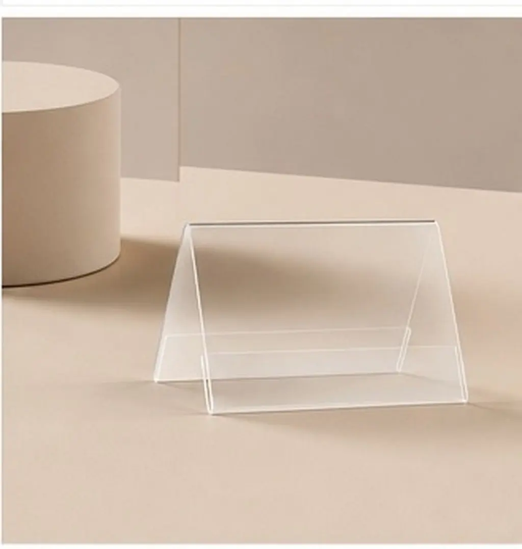 6Pcs Clear Acrylic Wedding Table Signs Reusable Blank Seat Cards for Guest Seating Place Cards Desk Name Plate Table Number