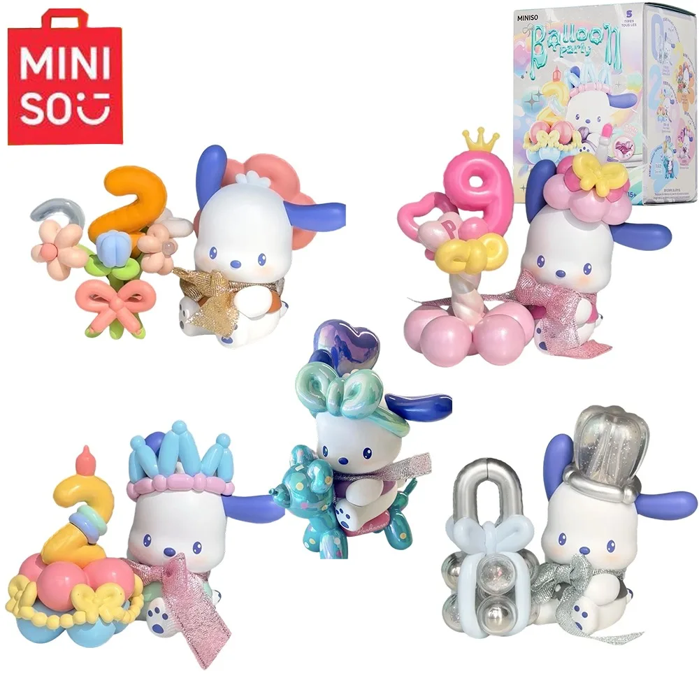 

MINISO Pochacco Balloon Carnival Party Series Blind Box Pochacco Anime Figure Surprise Bag Action Figure Collection Model Toys
