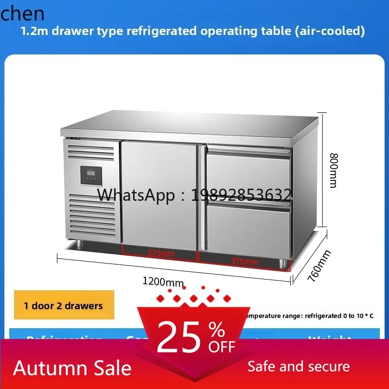 

refrigerated workbench freezer stainless steel refrigerator air-cooled kitchen fresh-keeping flat-cooled console