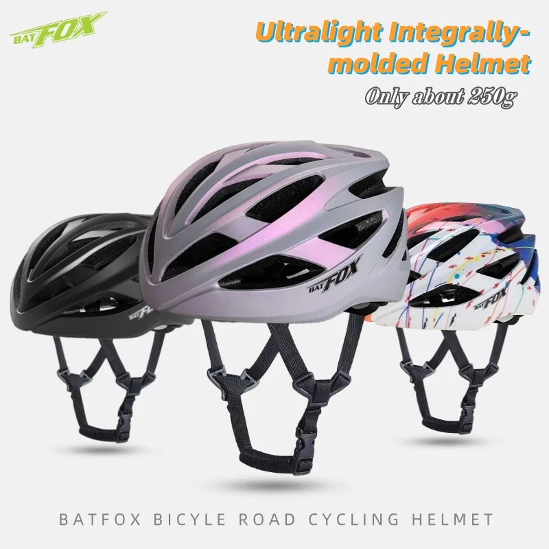 

BATFOX Cycling helmet Ultralight Integrally-Molded Safety Cap Adjustable Bike Accessories Men Women Road MTB Bicycle Helmets