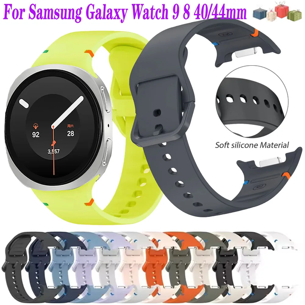 Official Sports Silicone Strap for Samsung Galaxy Watch 9 8 40/44mm Soft Breathable Wristband Galaxy Watch 8 Classic 46mm Correa