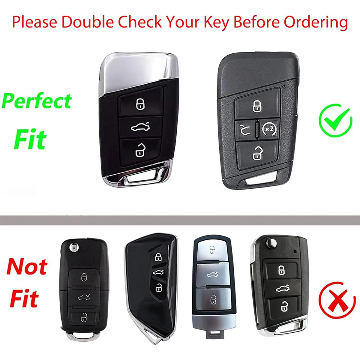 Portachiavi con portachiavi per Volkswagen Key Set 2018-2022 Golf Alltrack Atlas Jetta Passat Arteon Iguan Smart Car Key Set