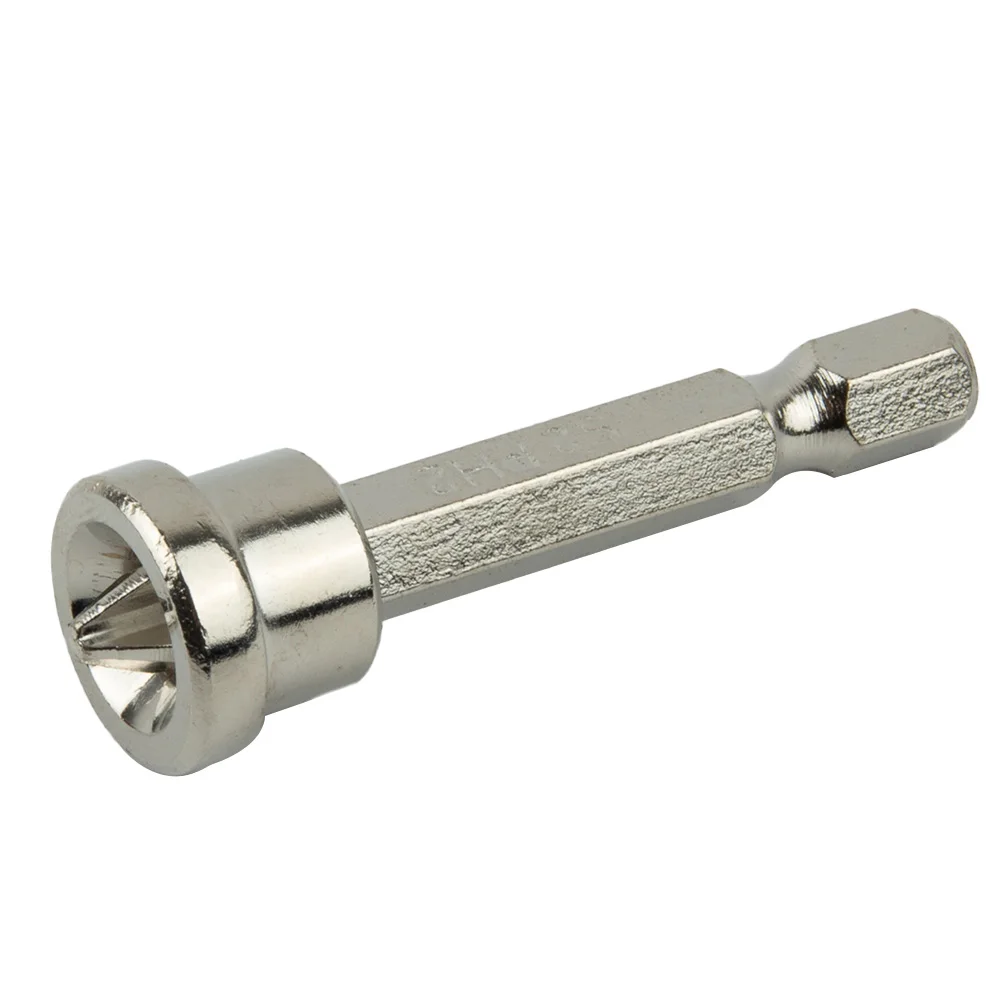 Power Tools Screwdriver Bit Hex Shank Magnetic Non-slip Chrome Vanadium Steel Screwdriver Bit Head Silver Woodworking