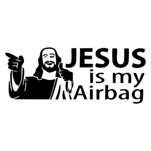 G184 Jesus Klebstoff Vinyl ist mein Airbag, Moto, Schwarz/Silber -Aufkleber, 15 cm x 6 cm 8 Hauptverkaufszündung Moto 1 5cm - №3