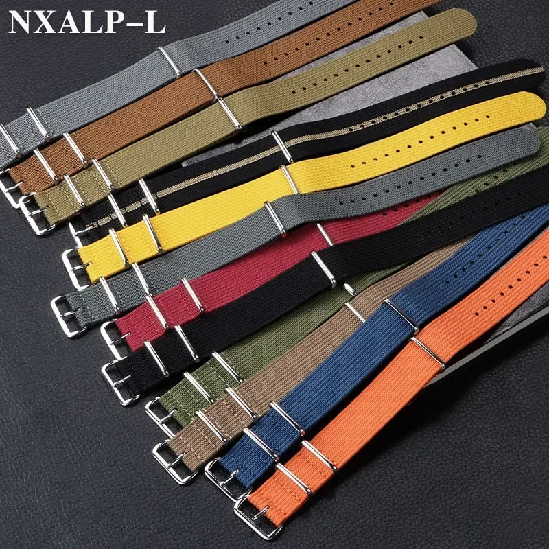 ساعة نايلون عسكرية للرجال ، حزام مضلع ، سوار ساعة رياضي لسايكو ، إكسسوارات سوار ، 18: 20: 20: 22