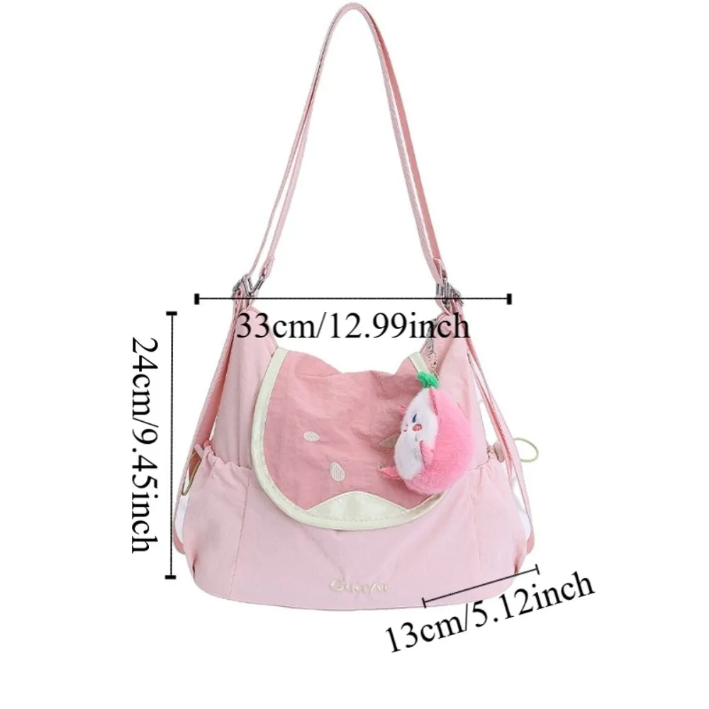 عارضة الدوبامين اللون الفاكهة النايلون على ظهره الكورية نمط سعة كبيرة القماش حقيبة ساعي حمل حقيبة خفيفة الوزن حقيبة كتب الطالب