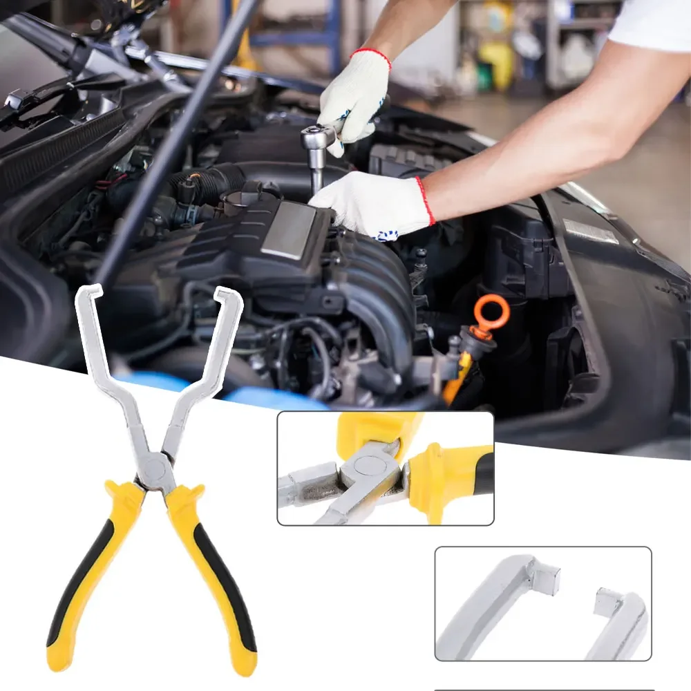 1pc Fuel Line Clip Pipe Plier Disconnect Removal Tool Car Hose Clamp Plier Car Angled Clip Plier Tube Bundle Removal Repair Tool