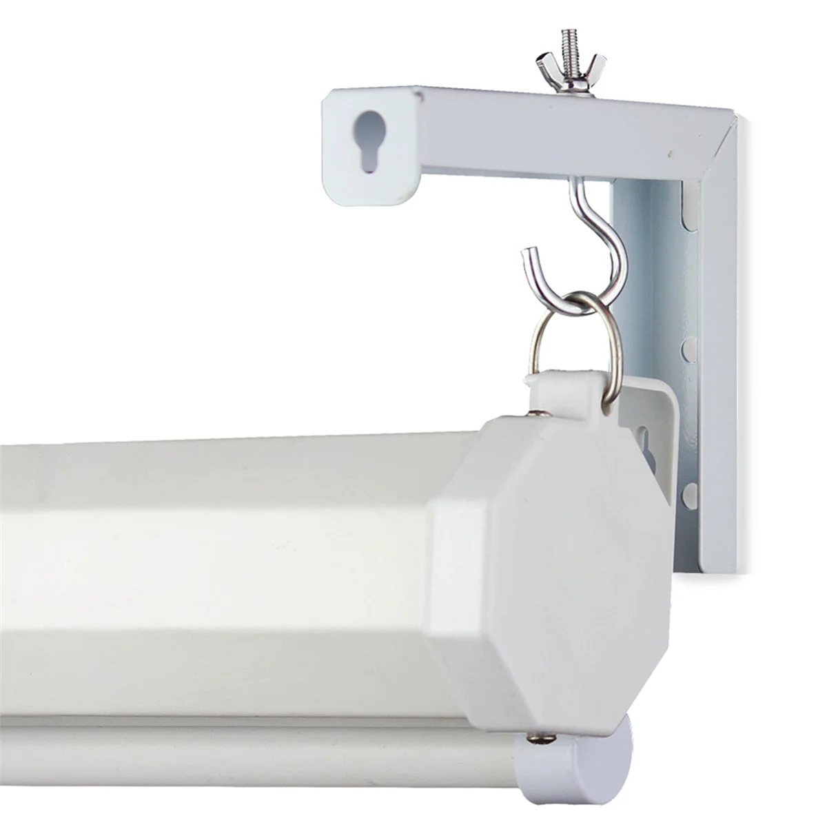 

FZFZ 2Pcs Projector Curtain Hanger Projector Screen L-Bracket Mounting Hanger Holder Adjustable Extension Mount Stand