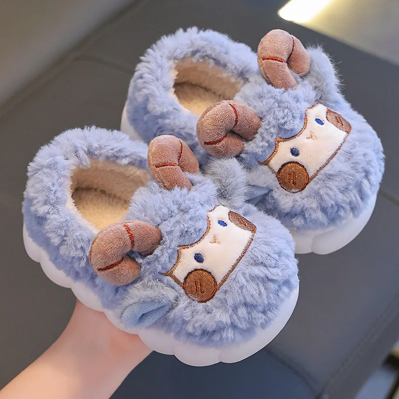 

New Cartoon Winter Children's Cotton Slippers Student Keep Warm Comfort Cute Home Indoor Boy and Girl Plush Cotton Slippers Gift