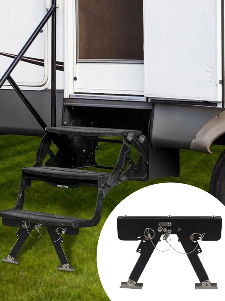 

RV Step Stabilizer Height Ranges From 2.8in To 11.3in Foldable Ground Support Jacks RV Entry Steps Stabilizer RV Accessories